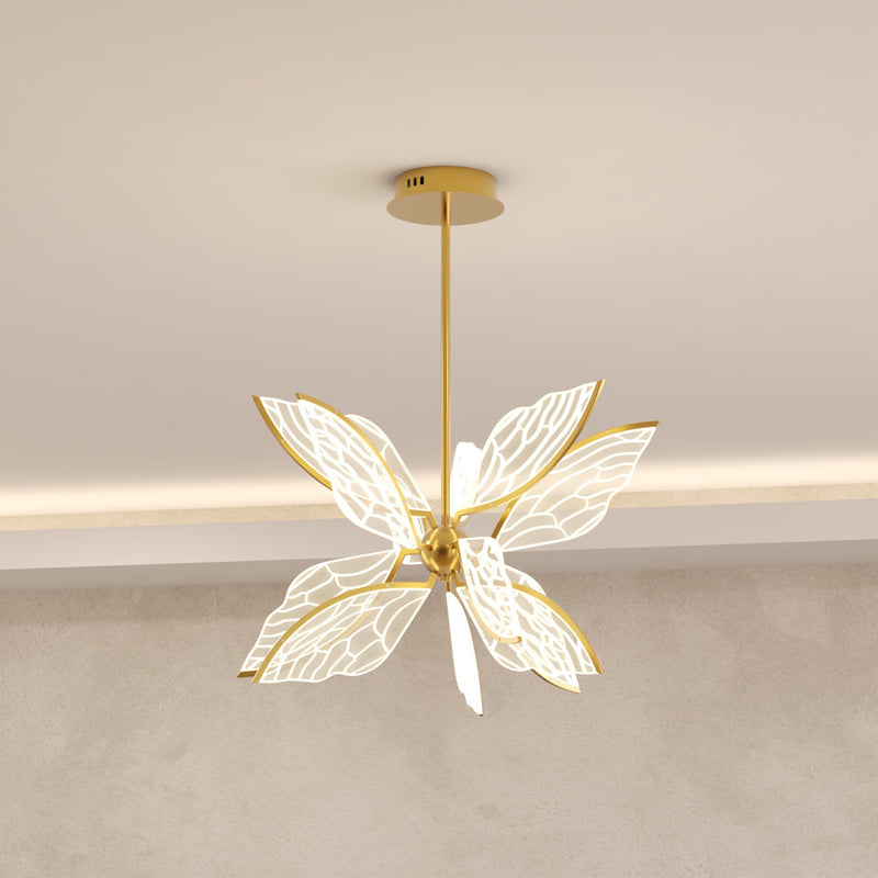 Modern Gold Butterfly Wing LED Chandelier- Contemporary Touch