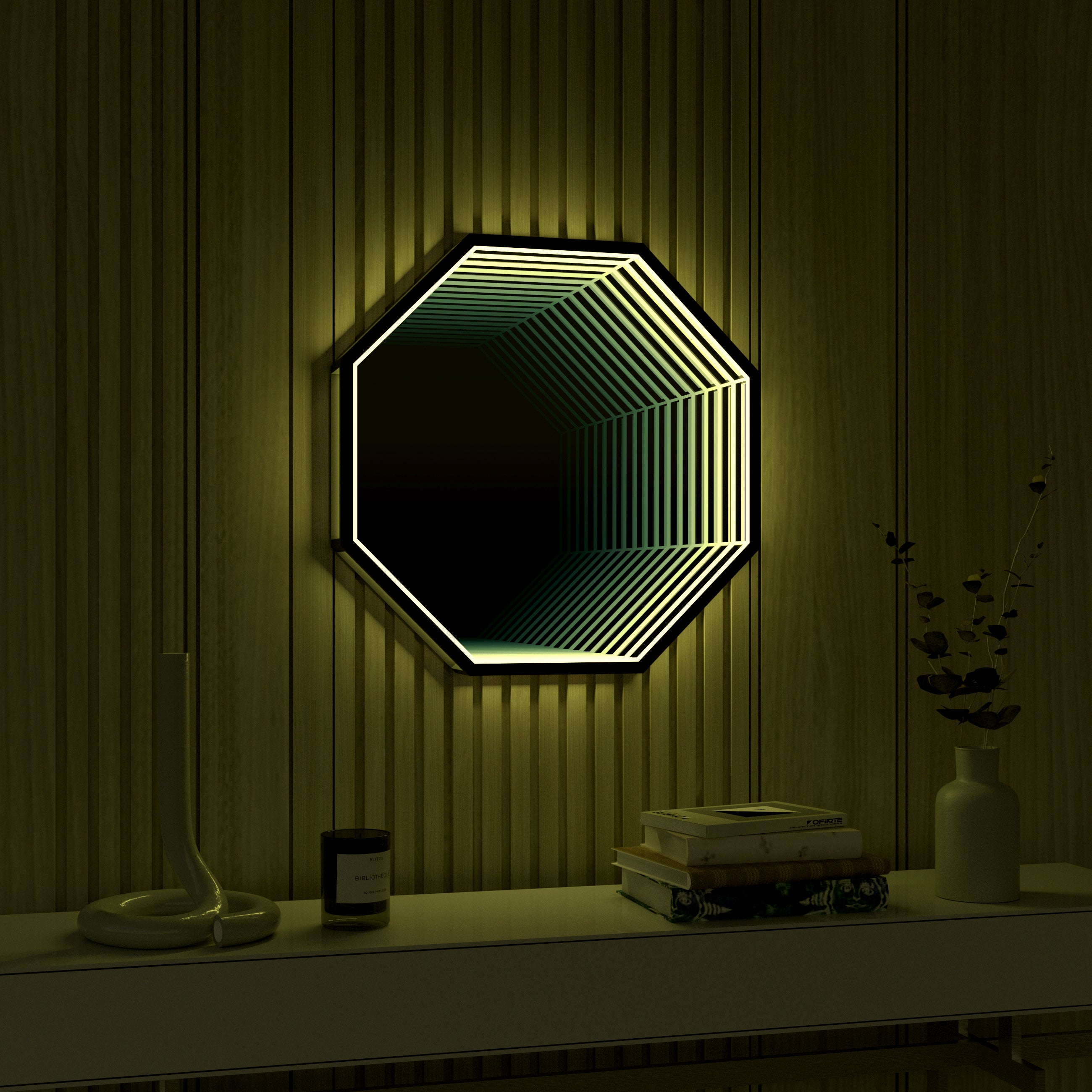 Lumière de miroir infini octogonale modèle 3D 