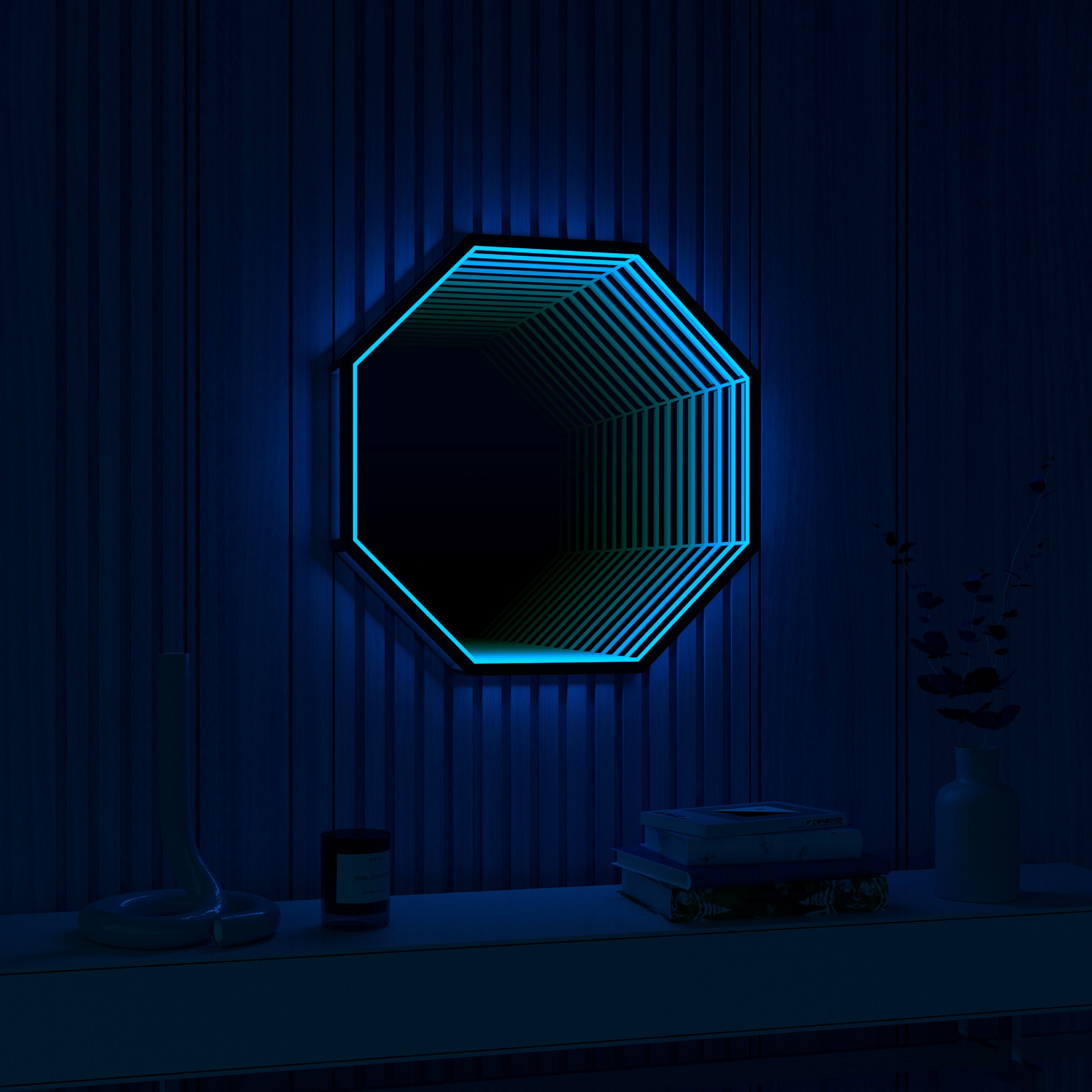 Lumière de miroir infini octogonale modèle 3D 