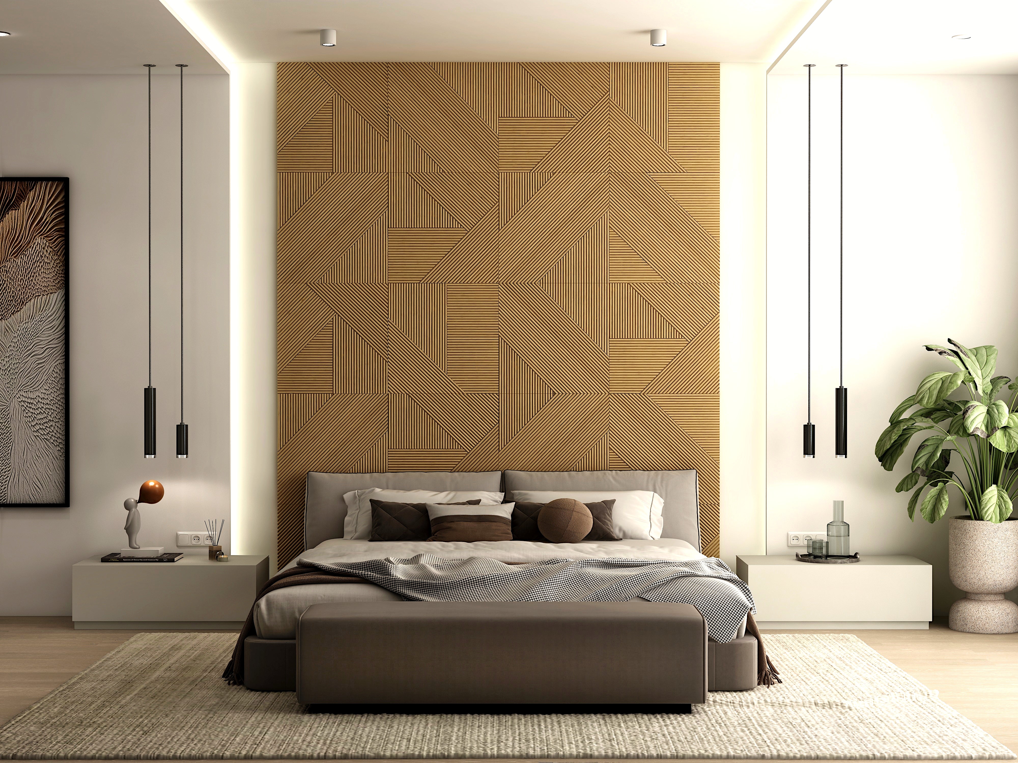 Panneaux muraux en bois minimalistes modernes