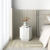 Hexagon Italian Carrara Side Table