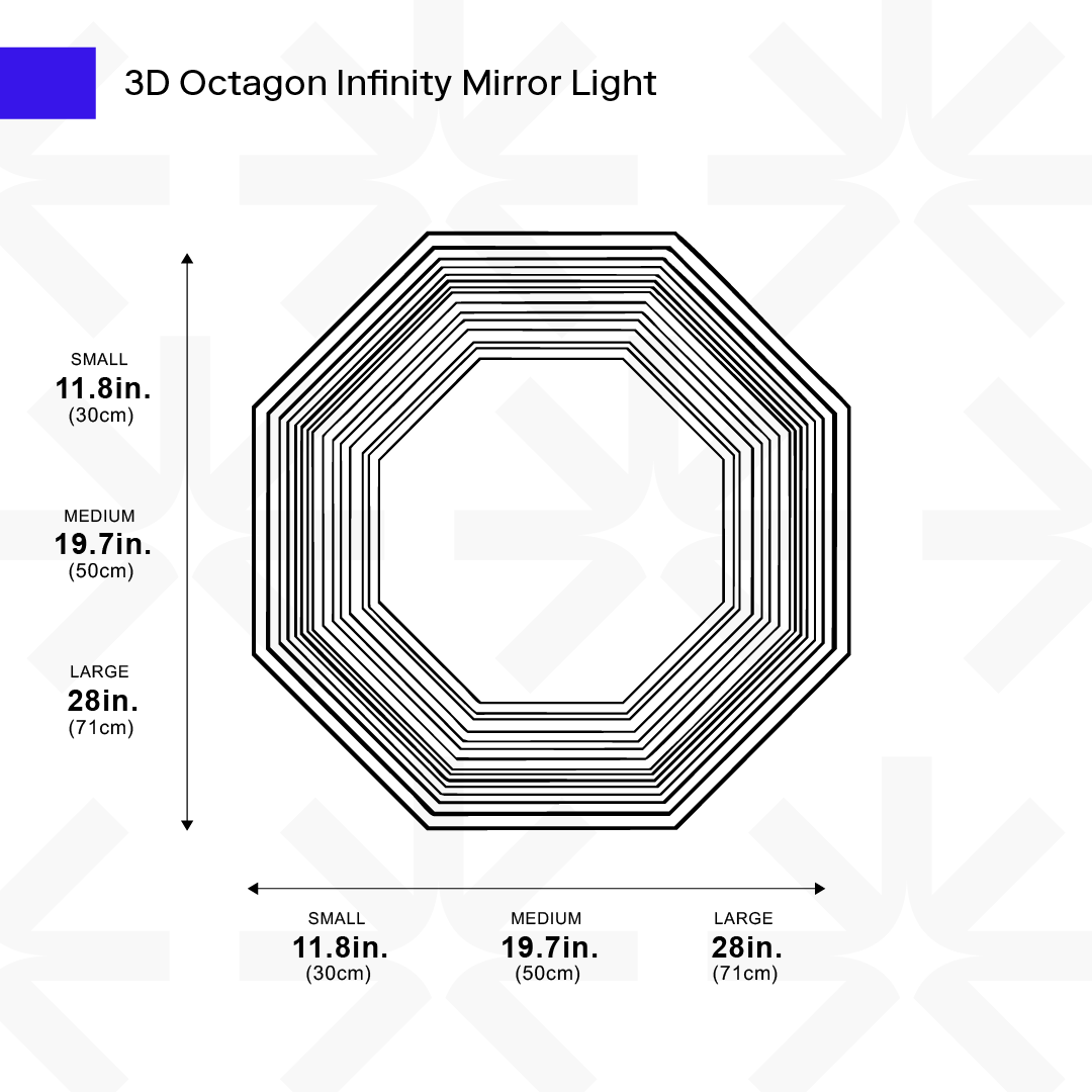 3D Octagon Mirror Light