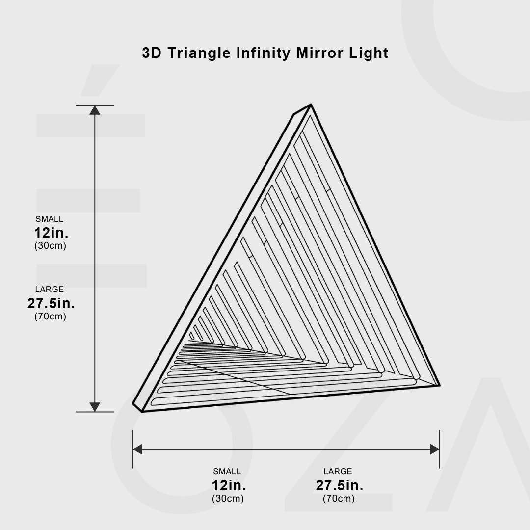 3D Triangle Infinity Mirror Light