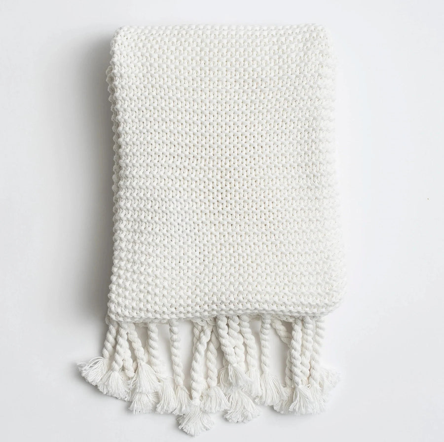 Ozarke Couverture tricotée confortable en coton biologique Extra Large 54 x 72 pouces 