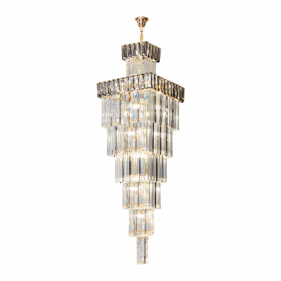 Lustre en cristal élégance fumée 