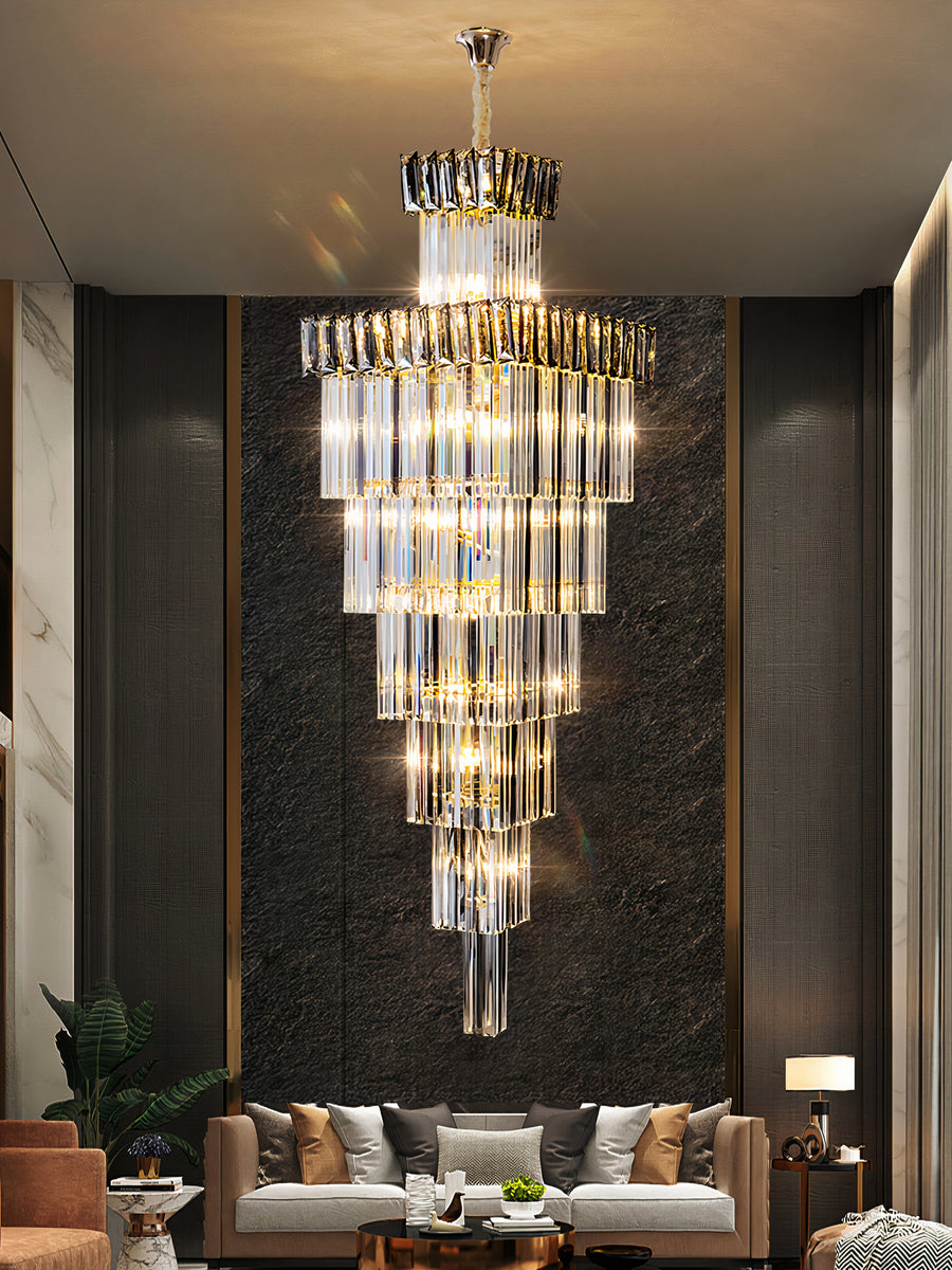Lustre en cristal élégance fumée 