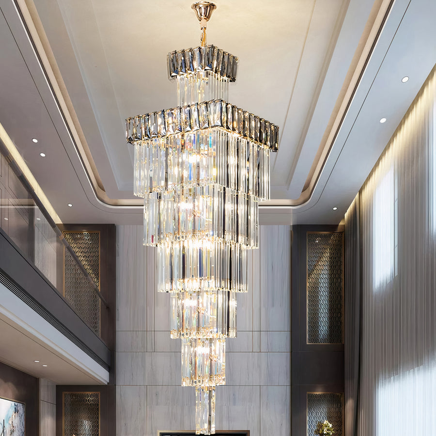 Lustre en cristal élégance fumée 
