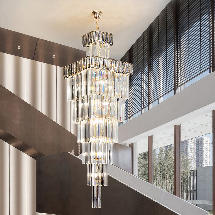 Lustre en cristal élégance fumée 