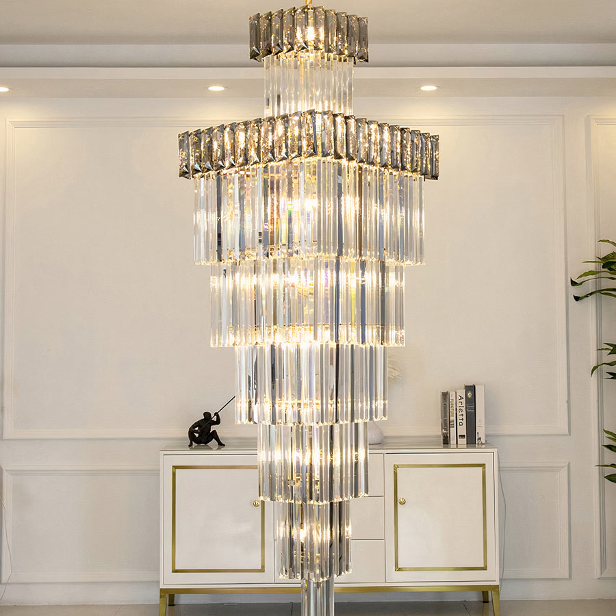 Lustre en cristal élégance fumée 