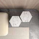 Hexagon Italian Carrara Side Table