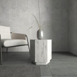 Hexagon Italian Carrara Side Table