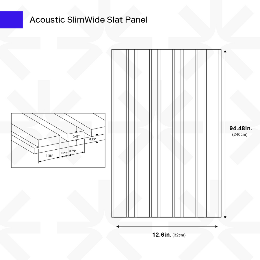 Panneau à lattes acoustiques SlimWide