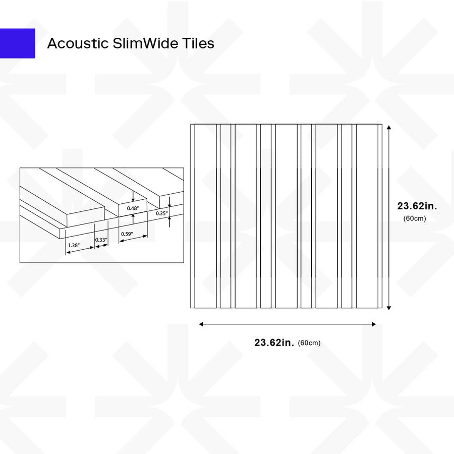 Carreaux acoustiques minces et larges