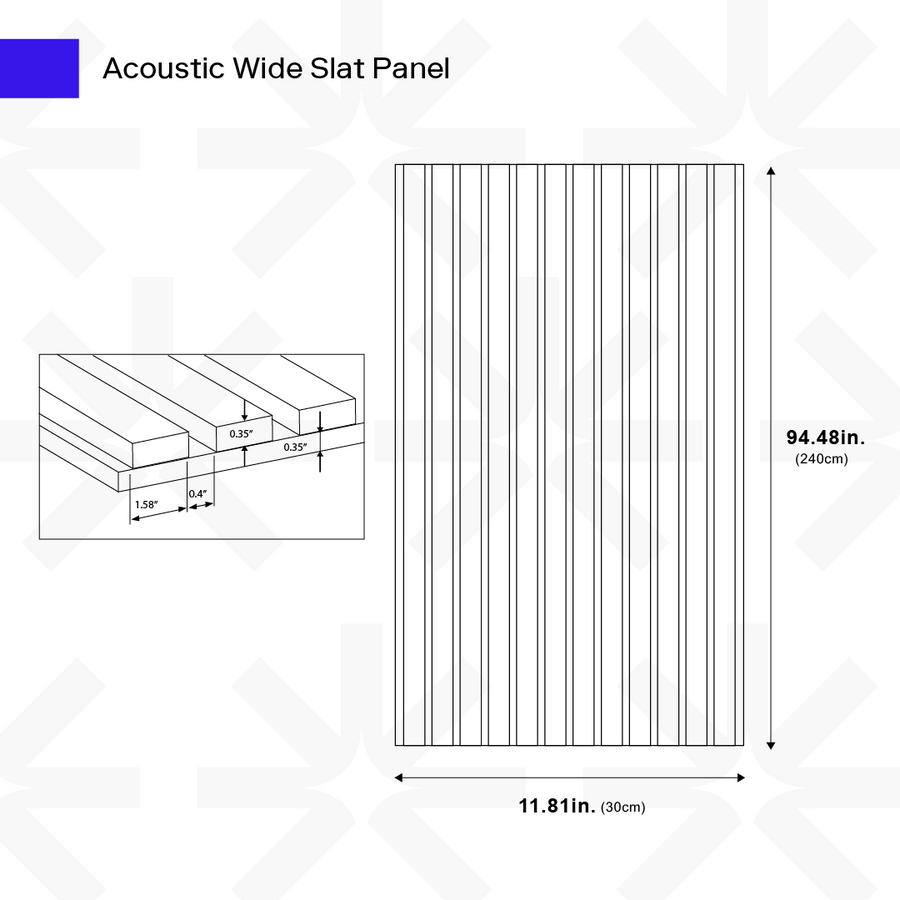 Panneau acoustique à larges lamelles 