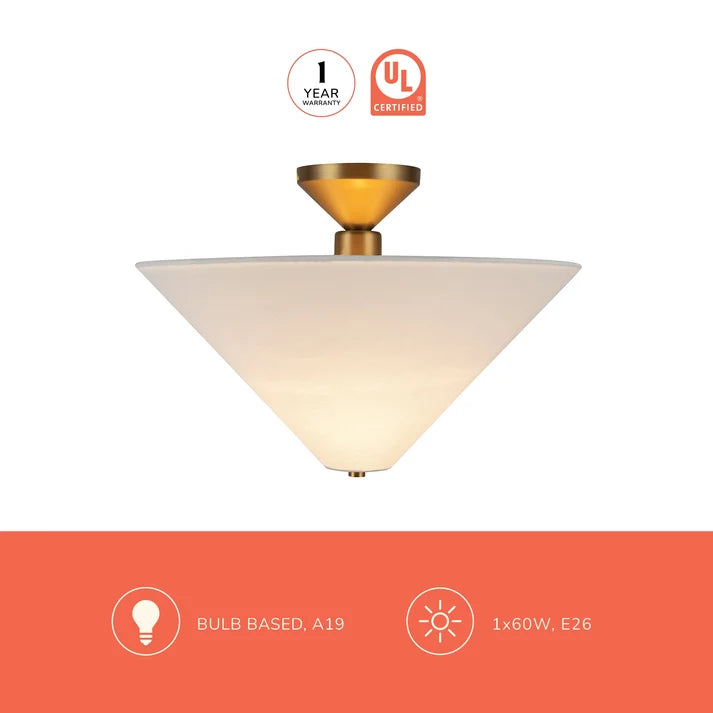Bridgette 16-in Semi-Flush Mount