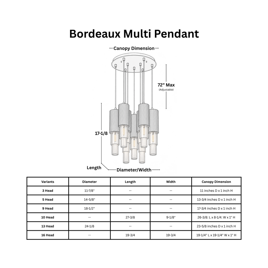 Bordeaux Multi Pendant