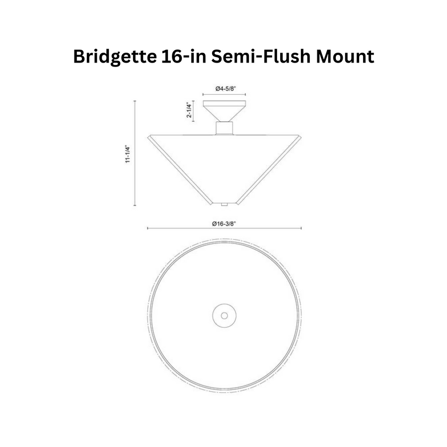 Bridgette 16-in Semi-Flush Mount
