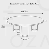 Calacatta Viola and Acrylic Coffee Table