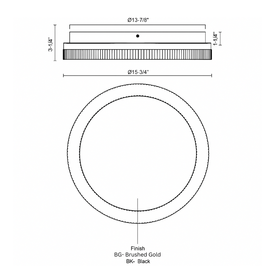 Calix 16-in Flush Mount