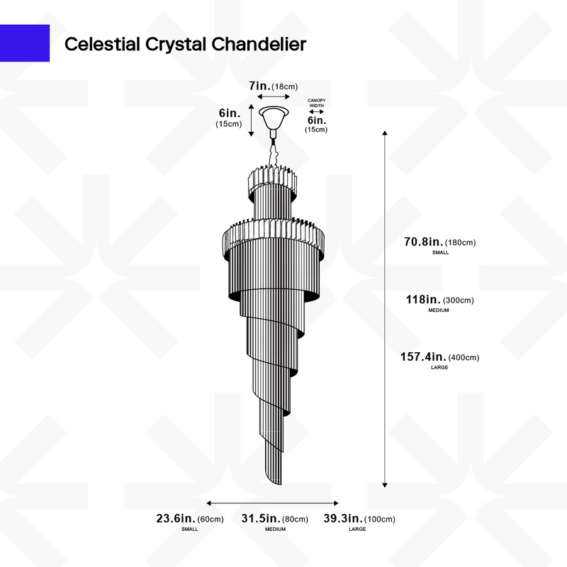 Lustre en cristal céleste 