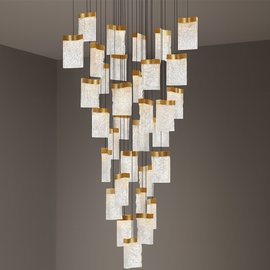 Lava LED Brass Chandelier