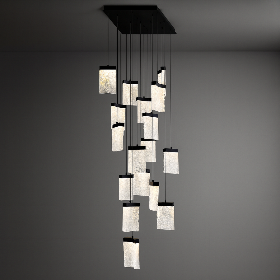Lava LED Brass Chandelier