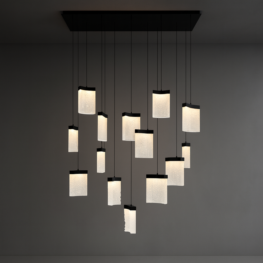 Lava LED Brass Chandelier