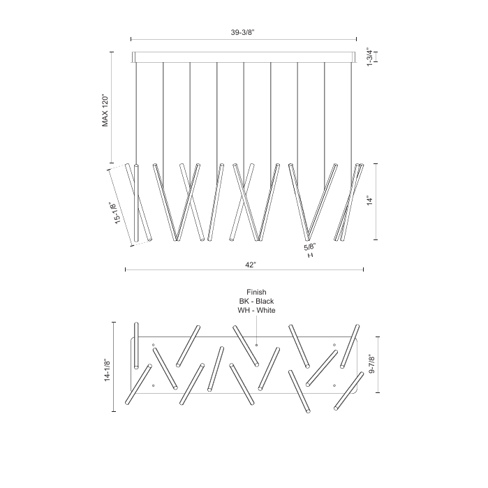 Chute 40-in Linear Pendant