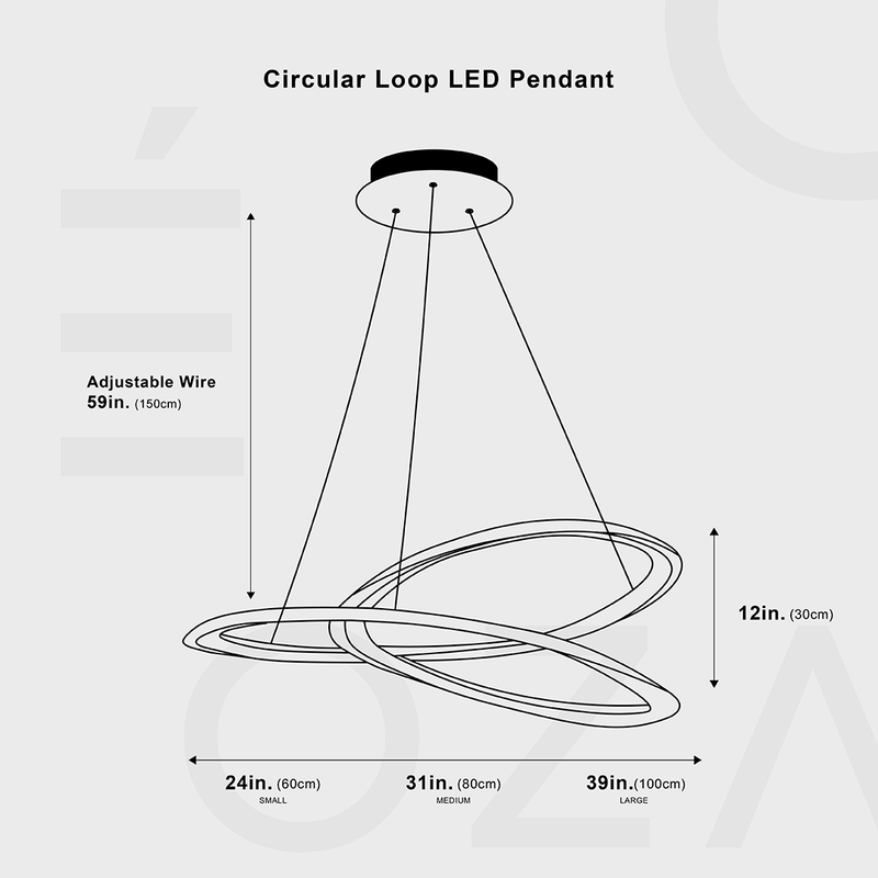 Suspension LED à boucle circulaire