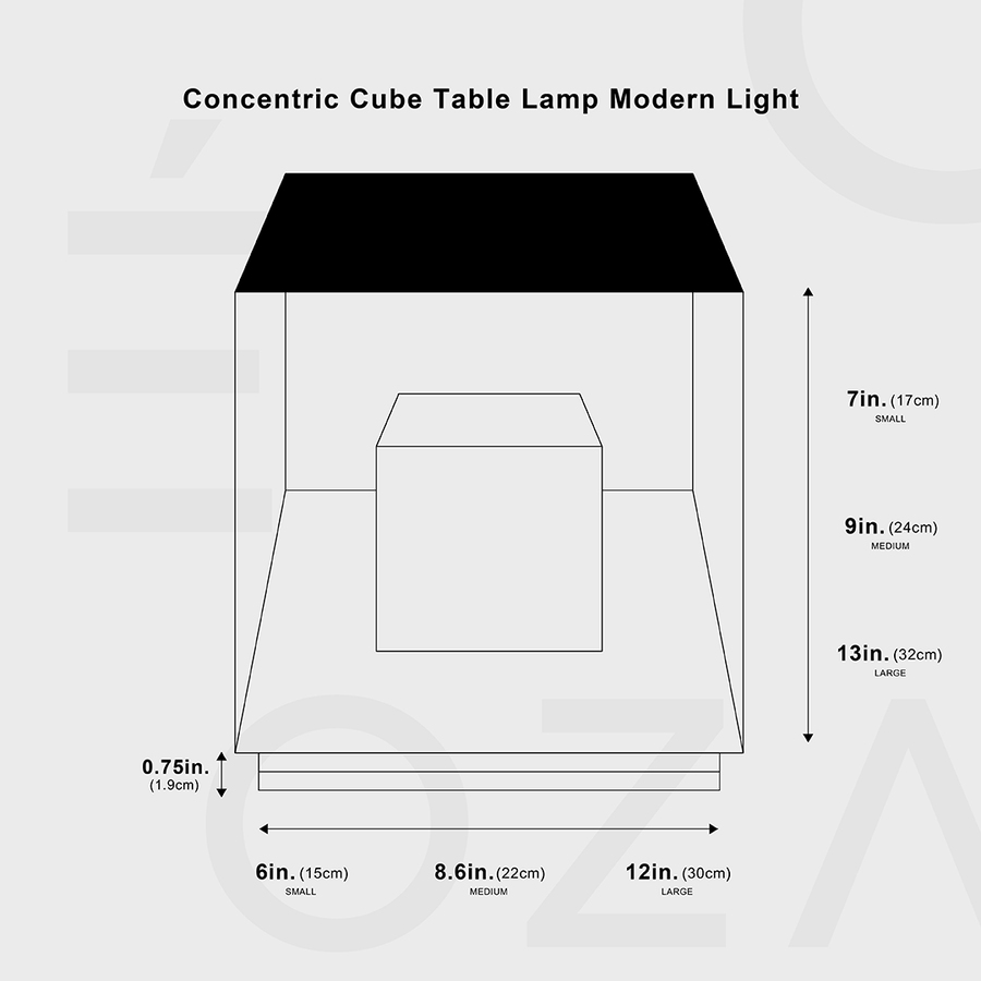 Lampe de table cube concentrique lumière moderne 