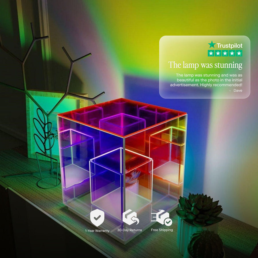 Lampe de table cube concentrique lumière moderne 