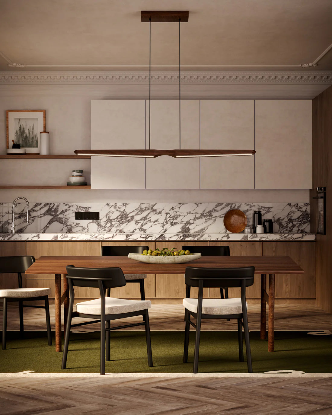 Ozarké Ray Of Light Minimalist Looped LED Pendant Chandelier
