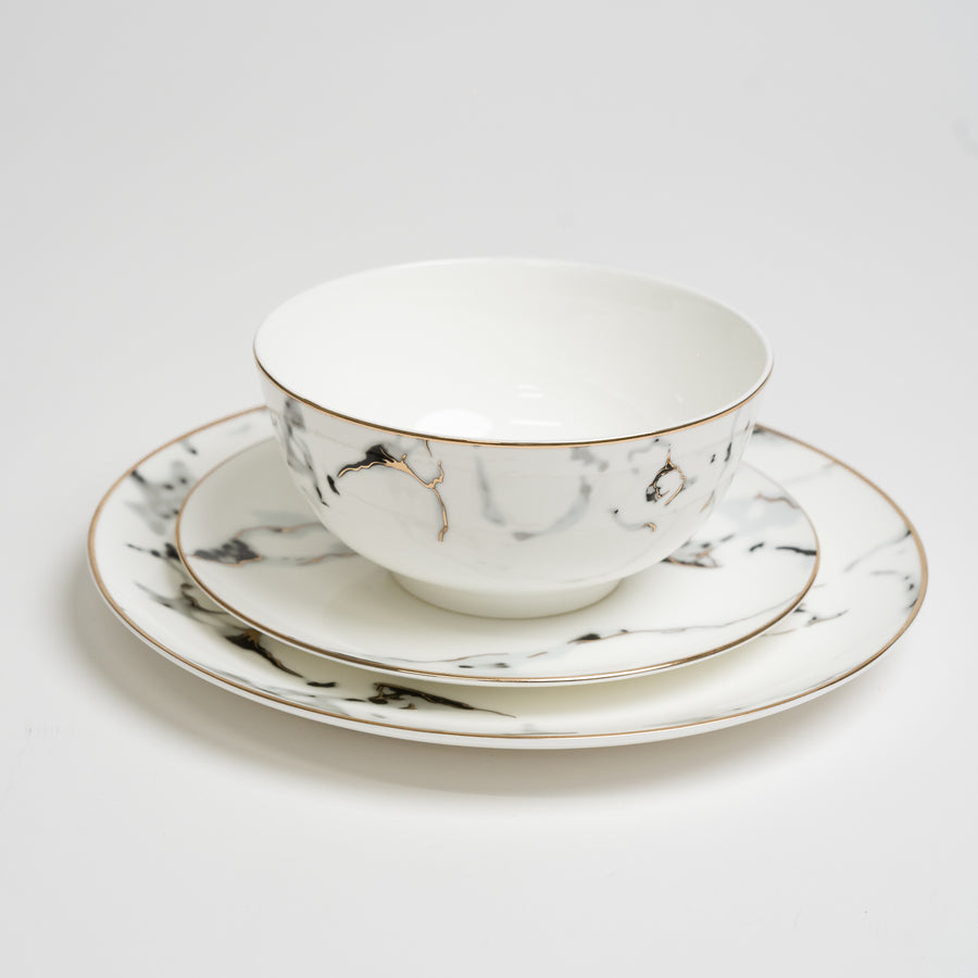 Ensemble d'assiettes en marbre gris Alliance d'Ozarke 