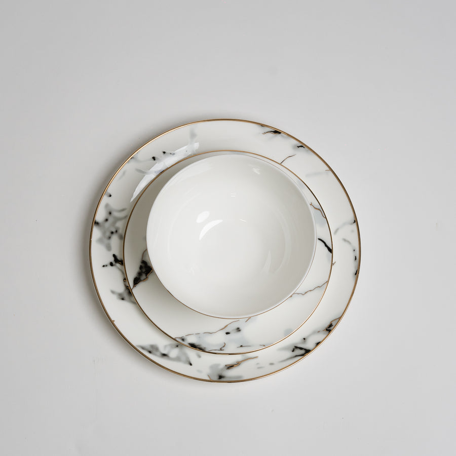 Ensemble d'assiettes en marbre gris Alliance d'Ozarke 