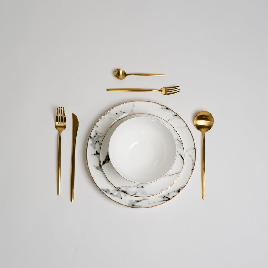 Ensemble d'assiettes en marbre gris Alliance d'Ozarke 