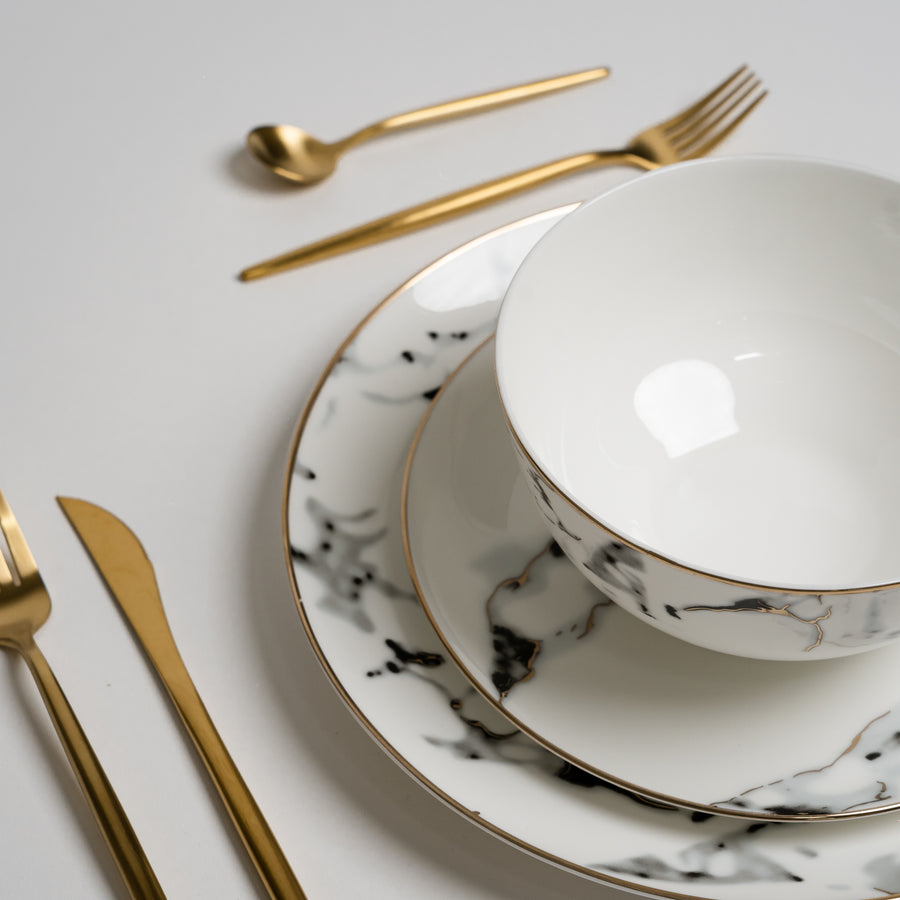 Ensemble d'assiettes en marbre gris Alliance d'Ozarke 