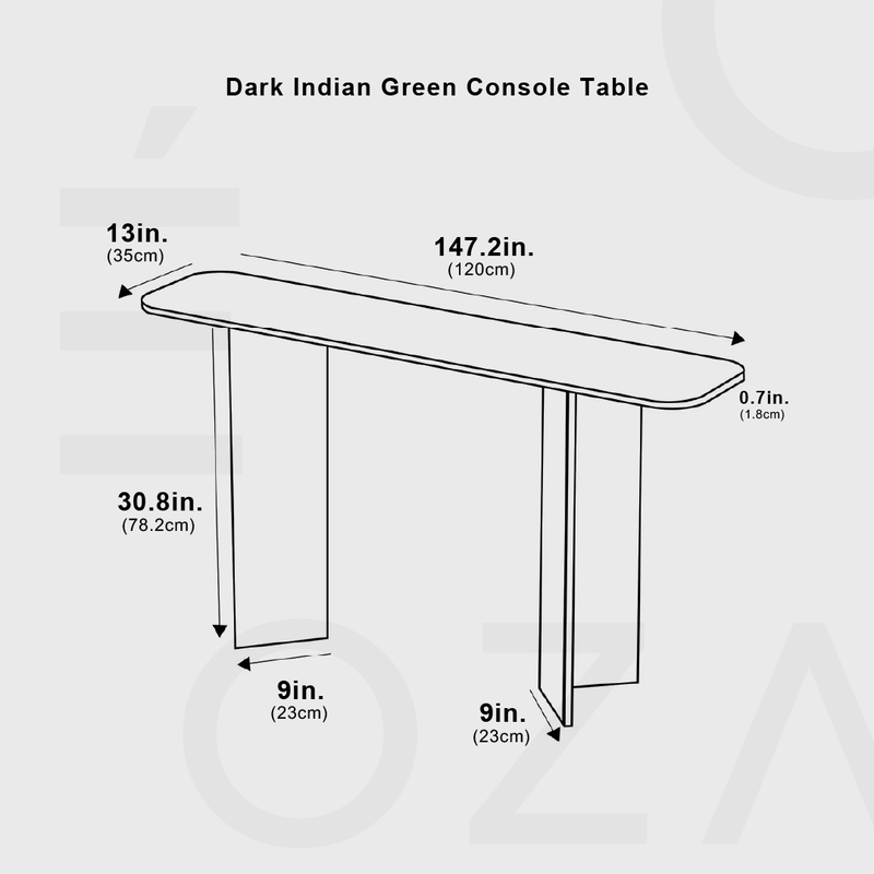 Dark Indian Green Console Table