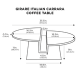 Girare Italian Carrara Coffee Table