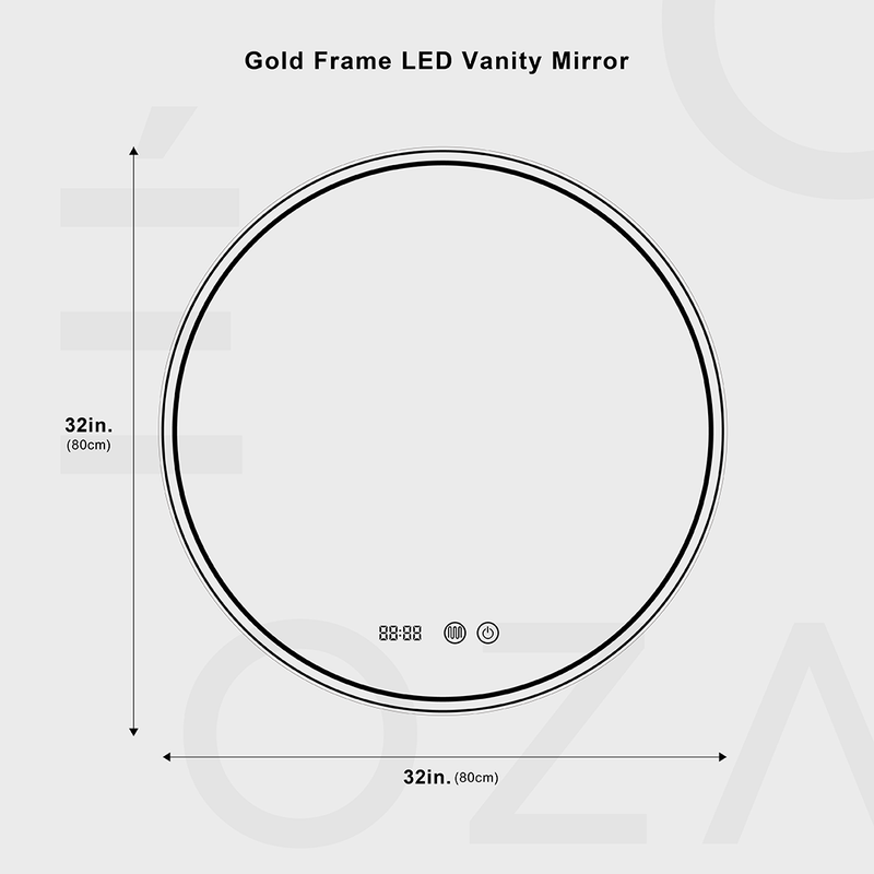 Gold Frame LED Vanity Mirror