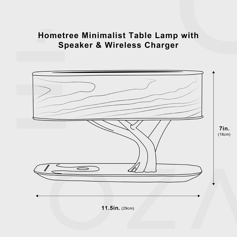 Lampe de table minimaliste Hometree avec haut-parleur et chargeur sans fil 