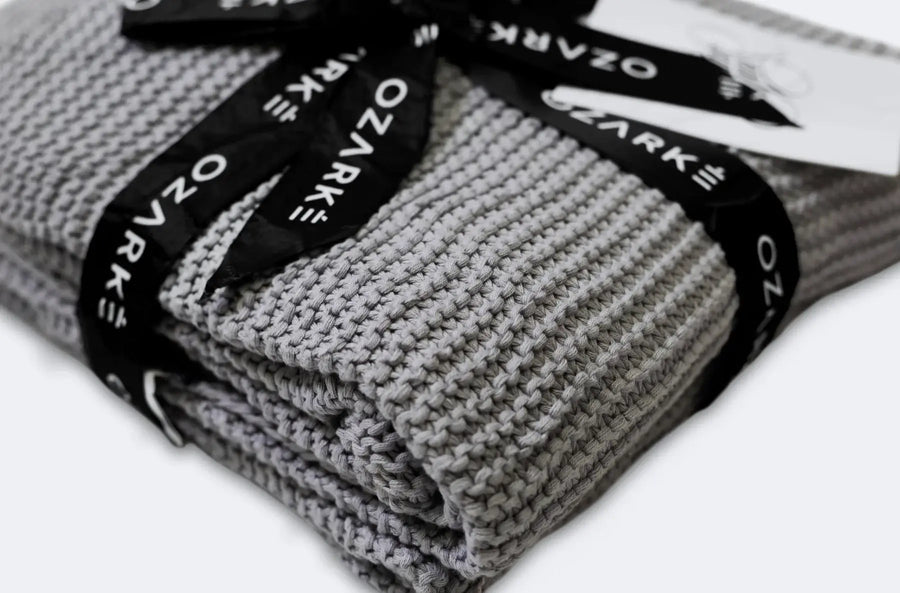 Ozarke Couverture tricotée confortable en coton biologique Extra Large 54 x 72 pouces 