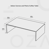 Italian Carrara and Pietra Coffee Table
