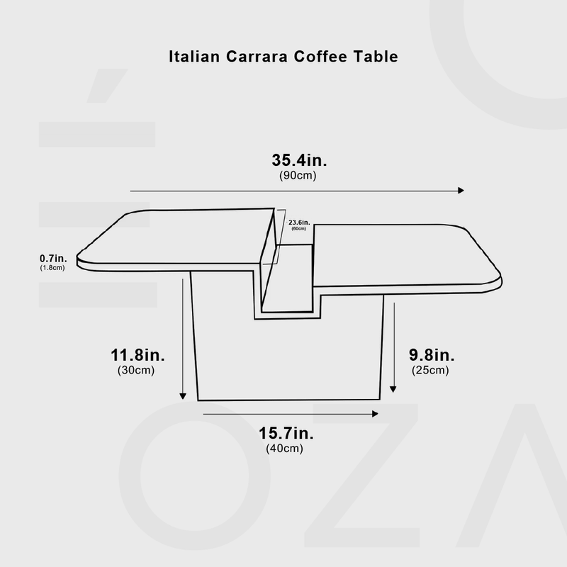 Table basse Eleganza di Italian Carrara 