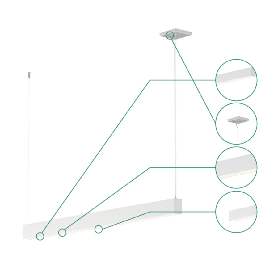 LED Linear Pendant Up Down Light White