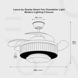 Lustre à ventilateur intelligent Leona by Ozarke - Luminaires modernes 