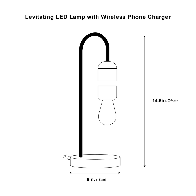 Levitating LED Lamp with Wireless Phone Charger