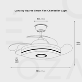 Luna by Ozarke Smart Fan Chandelier Light