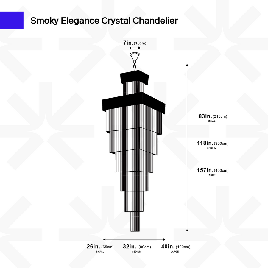 Lustre en cristal élégance fumée 