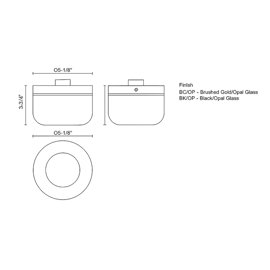 Mel 5-in Flush Mount