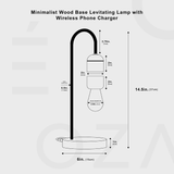 Minimalist Wood Base Levitating Lamp with Wireless Phone Charger